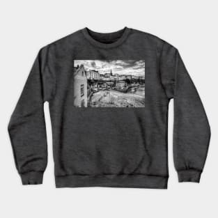 Tenby North Beach Black And White Crewneck Sweatshirt